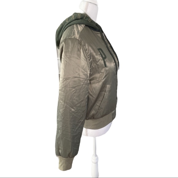 Victoria Secret PINK Bomber Jacket Olive H… - Picture 4 of 6